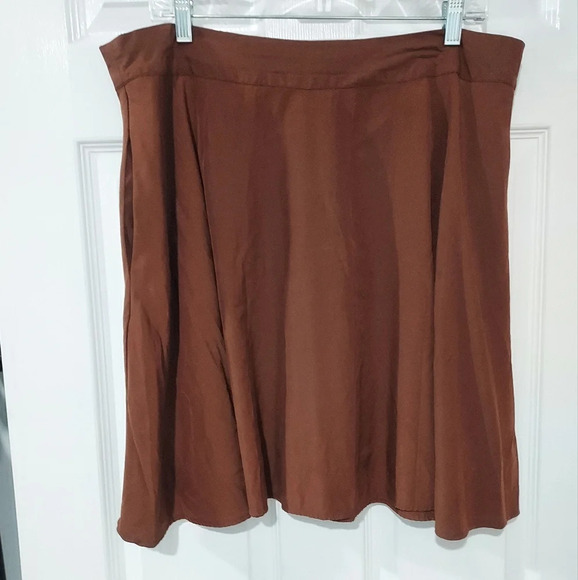 Unique Vintage Brown Briella Flare Skirt in Size 1X / 16 - Picture 2 of 13